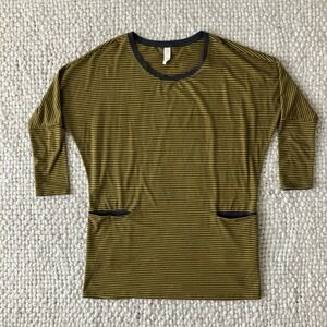 Chalet Bamboo Blend Shirt Tunic Lagenlook XS 3/4 Sleeve S Boho Artsy Comfy